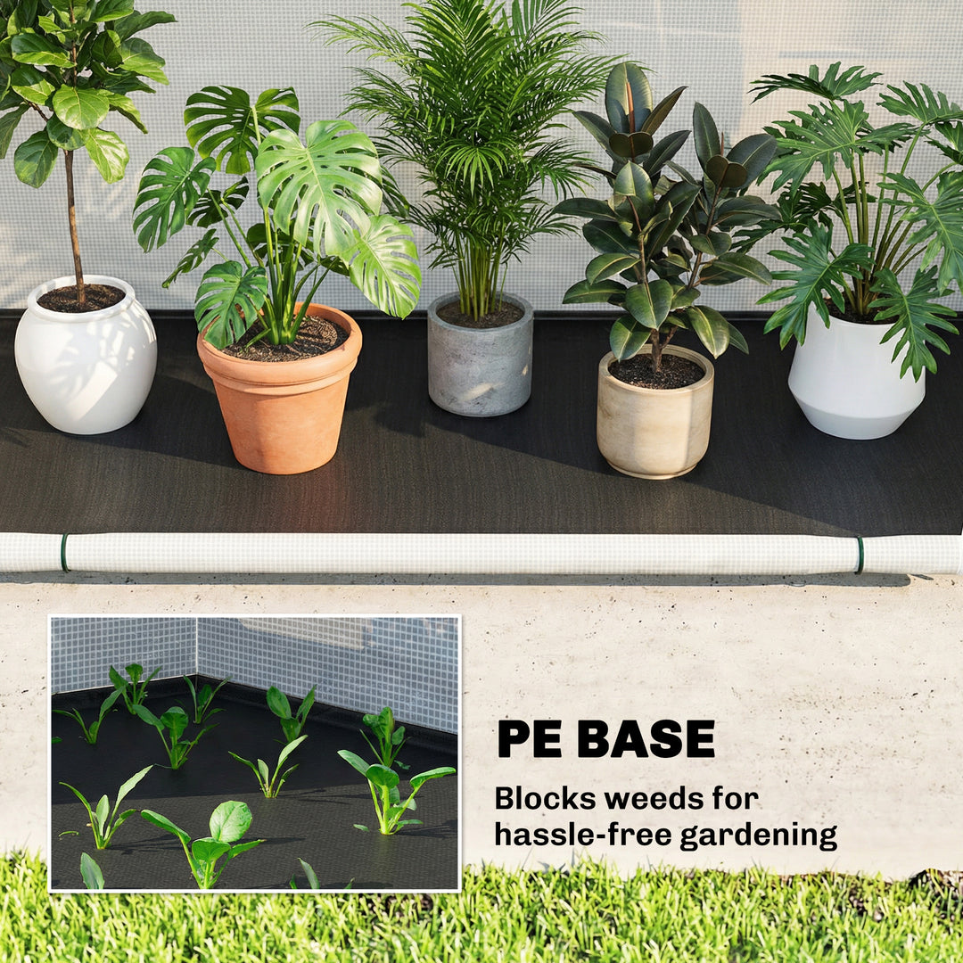 Foldable Small Greenhouse, Portable Green House Mini Greenhouse with Zipper Door, PE Base, 200 x 80 x 164 cm
