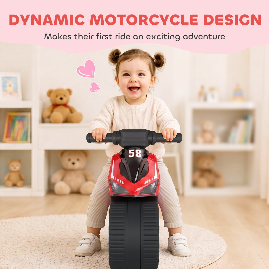 Balance Bike with Music Extra-Wide Wheels Toddler Bike for Boys Girls 
