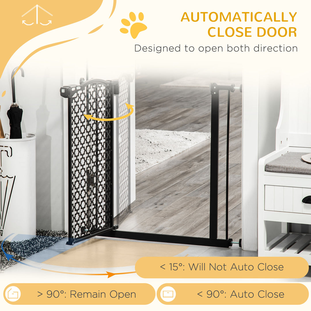 MCL 74-80 cm Pressure Fit Safety Gate for Doorways and Staircases, Dog Gate, Pet Barrier for Hallways with Auto Close, Double Locking