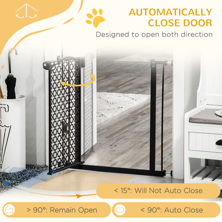 MCL 74-80 cm Pressure Fit Safety Gate for Doorways and Staircases, Dog Gate, Pet Barrier for Hallways with Auto Close, Double Locking