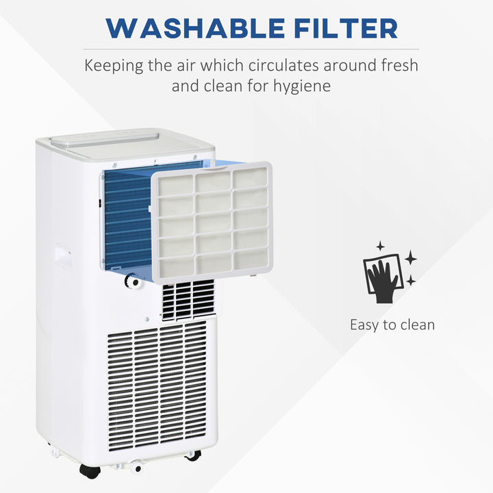 7000 BTU Air Conditioning Unit, 3-in-1 Portable Air Conditioner, Dehumidifier, Cooling Fan with 2 Speeds, 24H Timer, Remote Control, LED Display, Window Venting Kit, 15m²