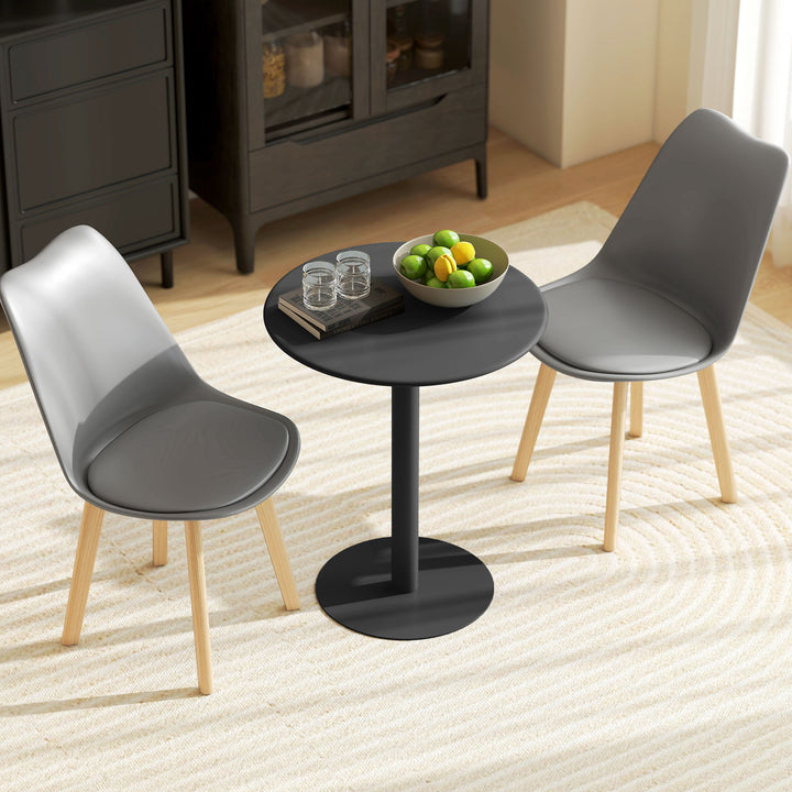 Dining Table, Round Kitchen Table with Steel Base for Living Room, Dining Room, 60 x 60 x 72cm