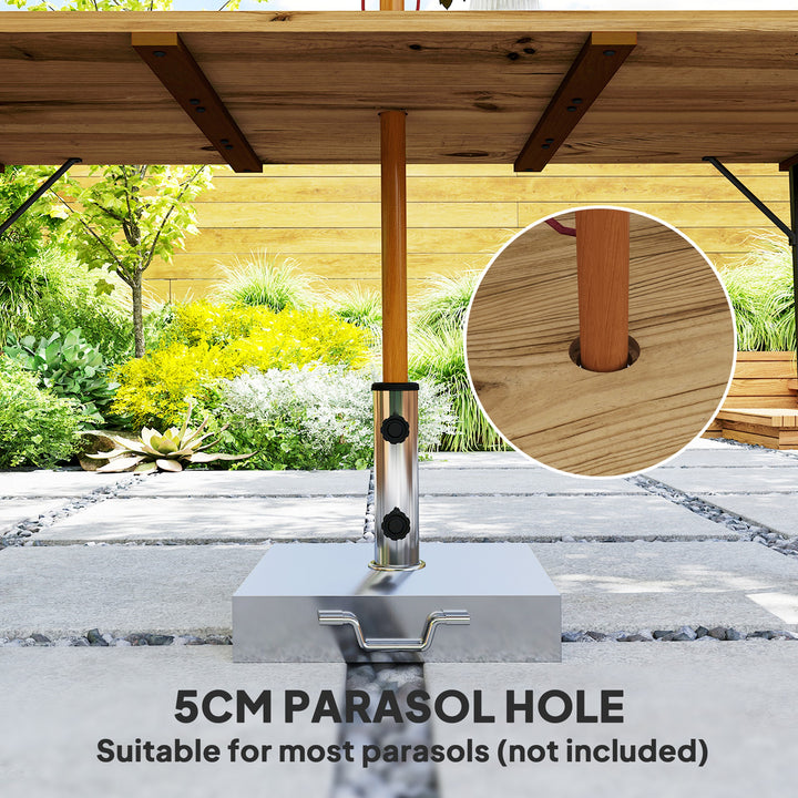 6 Seater Wooden Garden Dining Table, 175 x 80 cm Rectangular Outdoor Dining Table with 5cm Parasol Hole and Slatted Top, Weather Resistant for Patio, Terrace, Brown