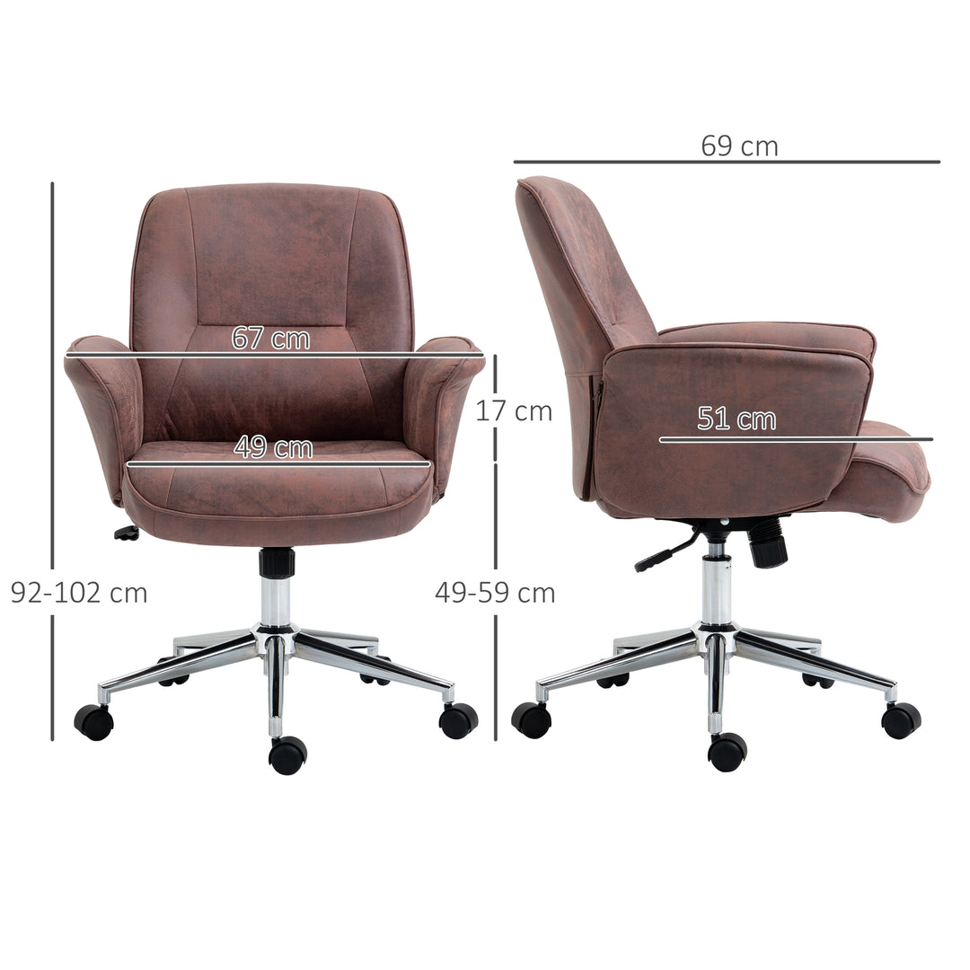 Office Chair, Desk Chair, Swivel Computer Chair with Armrest and Rolling Wheels for Home and Work, Red