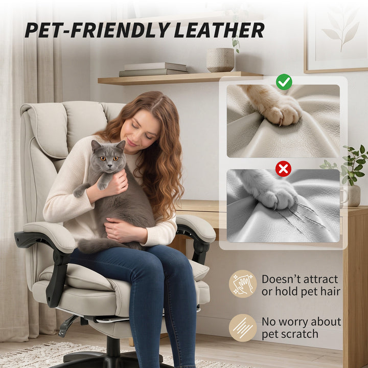 Pet-Friendly Faux Leather Computer Desk Chair, Executive Office Chair 