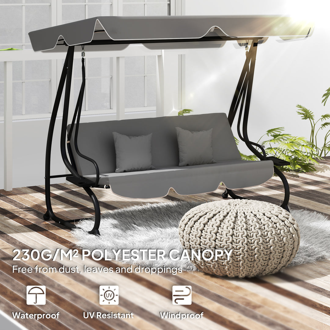 145 x 200Wcm Swing Chair Canopy Replacement - Dark Grey