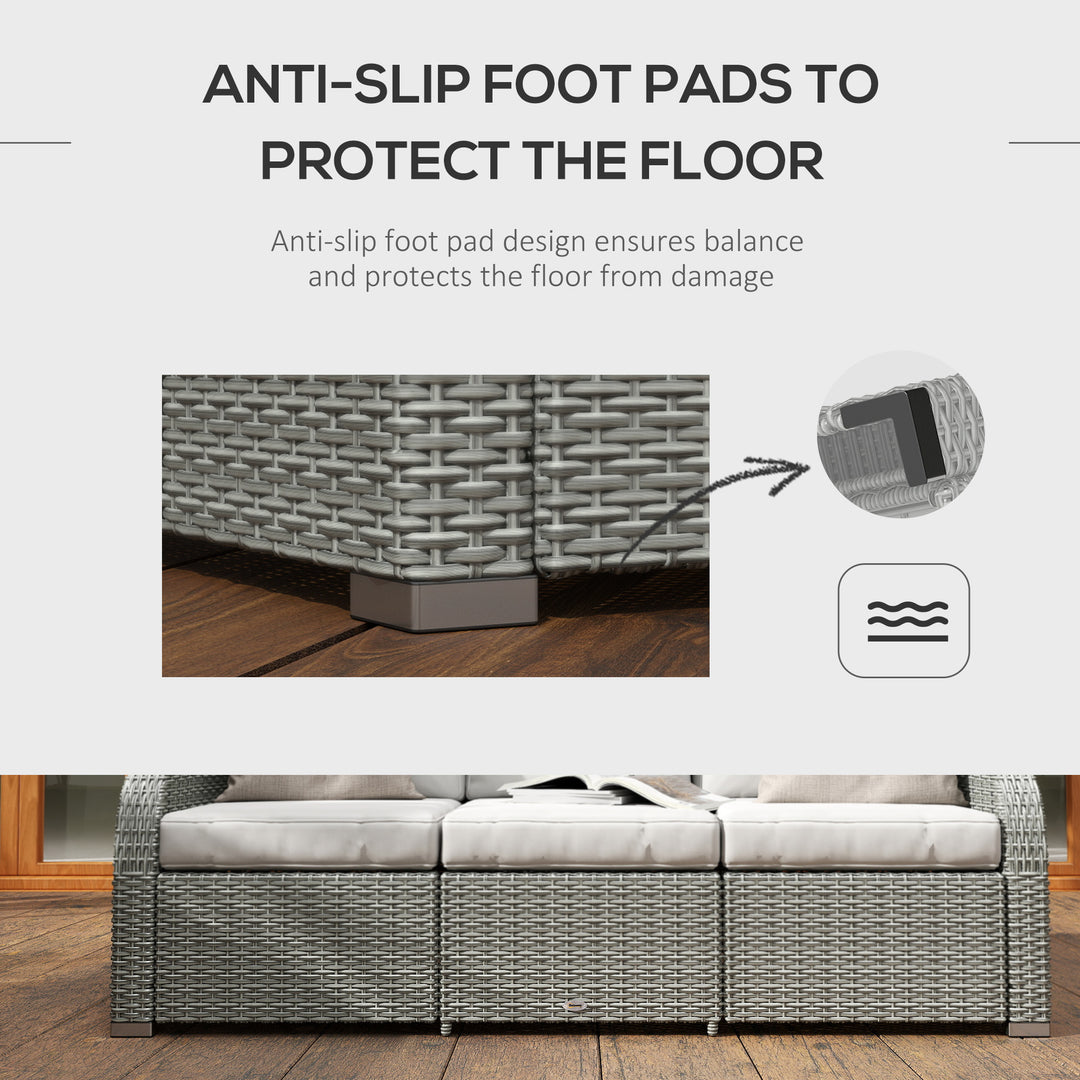 MCL Six-piece Outdoor Rattan Dining Set, Outdoor Sofa Set with Reclining Armchairs and Mental Frame, Grey