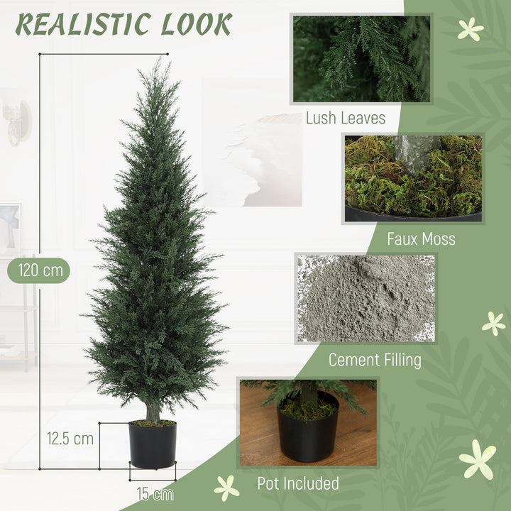 Set of Two Artificial Cypress Trees - Green