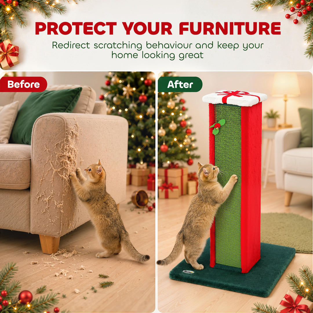 Cat Scratching Post for Indoor Cats, 81cm Tall Cat Scratcher with Sisa