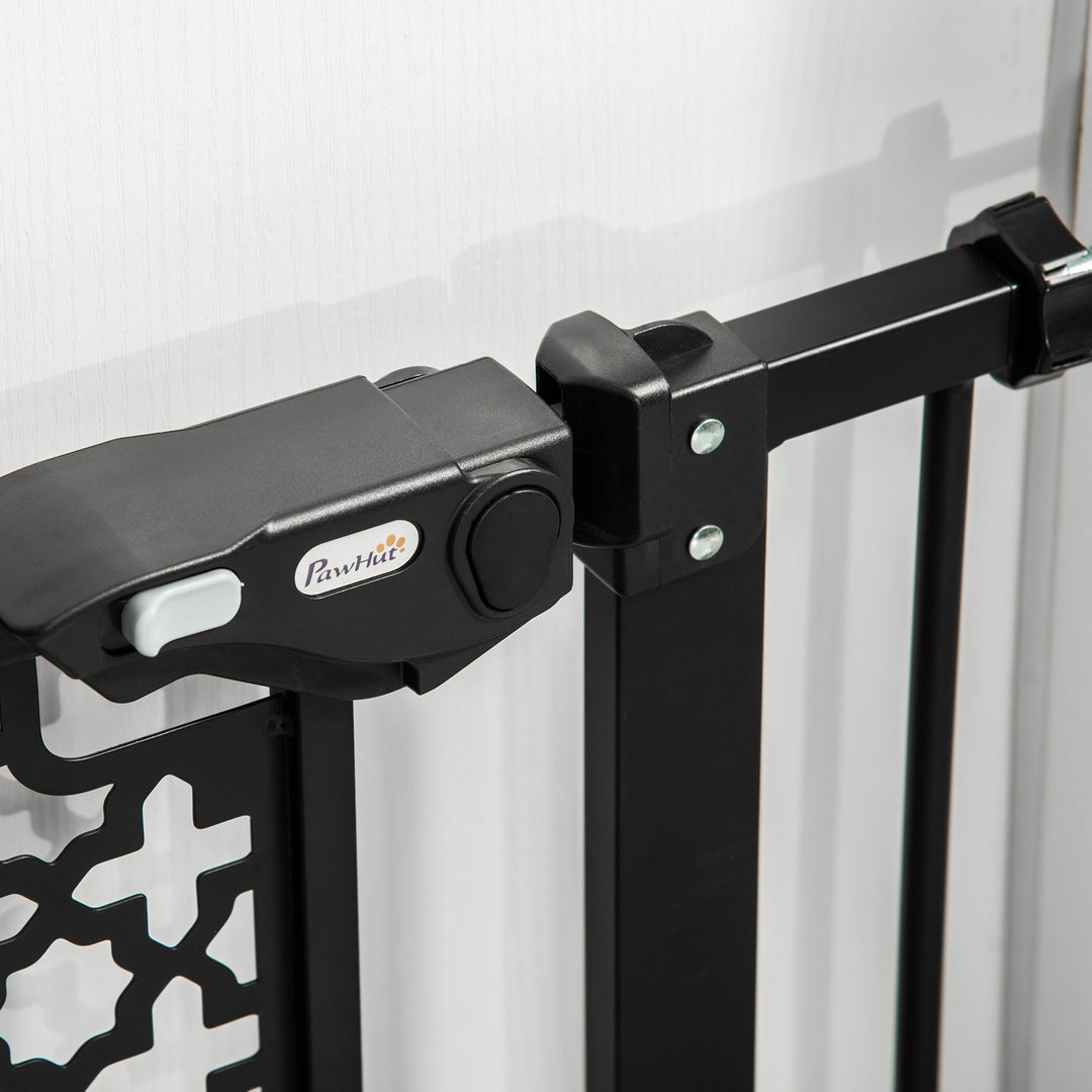 74-80 cm Pressure Fit Safety Gate for Doorways and Staircases, Dog Gate, Pet Barrier for Hallways with Auto Close, Double Locking