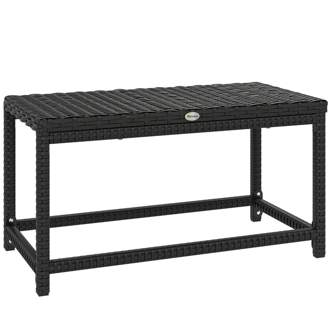 Outdoor Coffee Table Side Table with Rectangular Frame for Patio, Balc