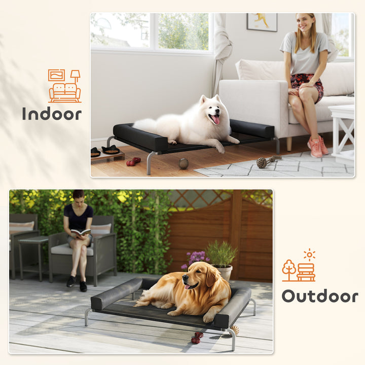 Elevated Dog Bed with Removable Bolsters, Raised Dog Bed for Large Bre