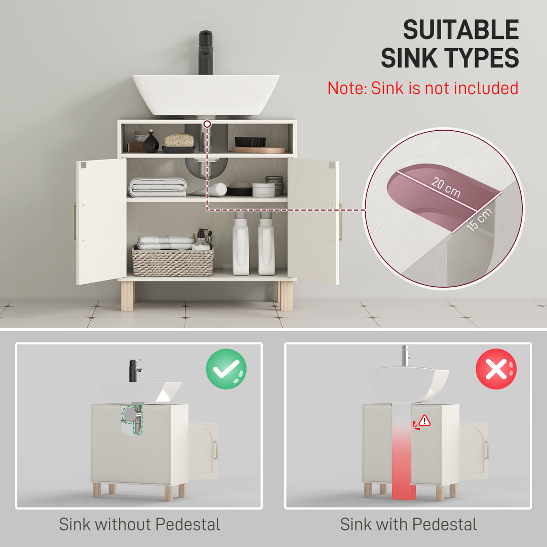 Under Sink Cabinet for Basin without Pedestal - Cream White