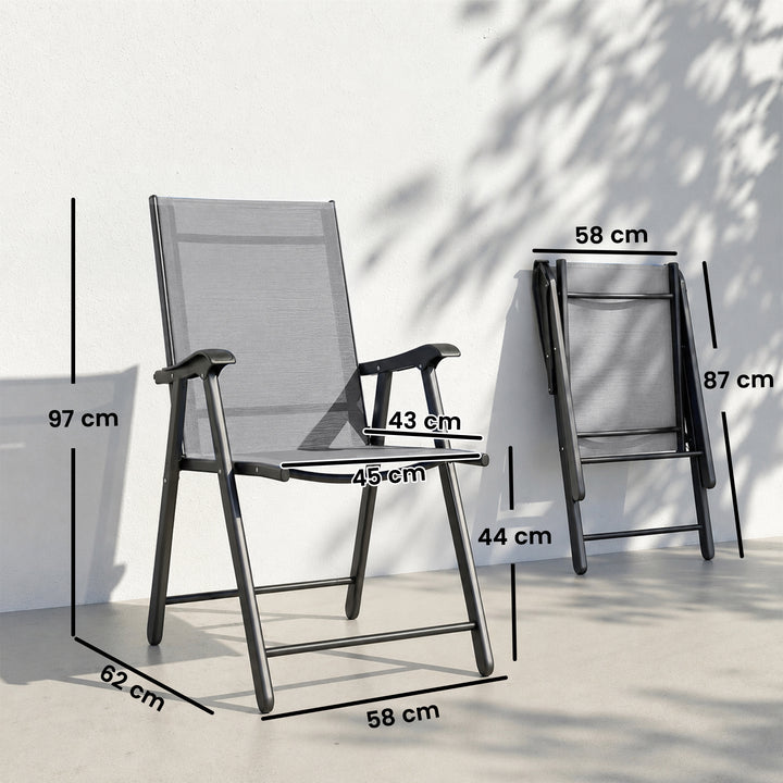 Folding Garden Chairs Set of 4, Foldable Garden Dining Chairs with Hig
