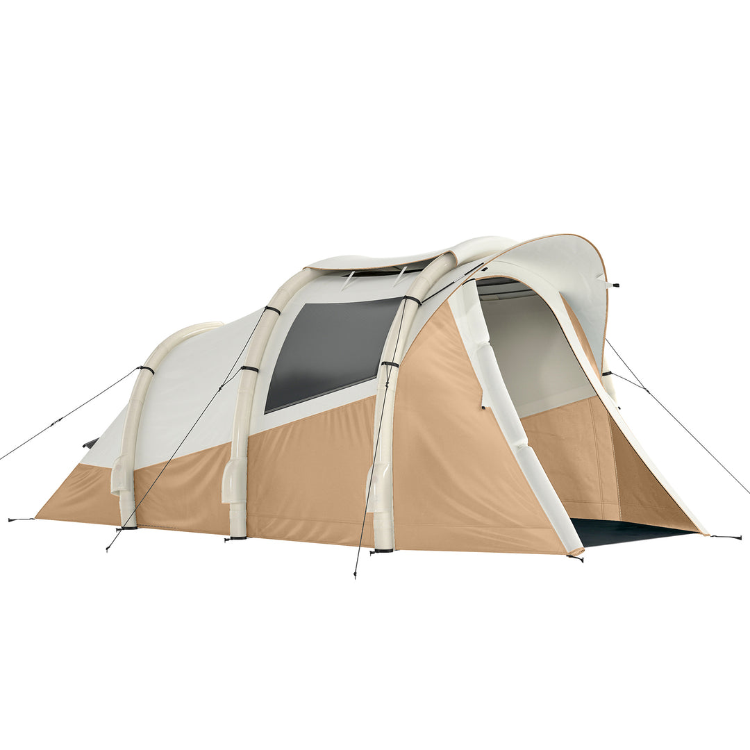 Inflatable Camping Tent w/ Air Pump, Easy Setup 2-3 Person Blow Up Ten