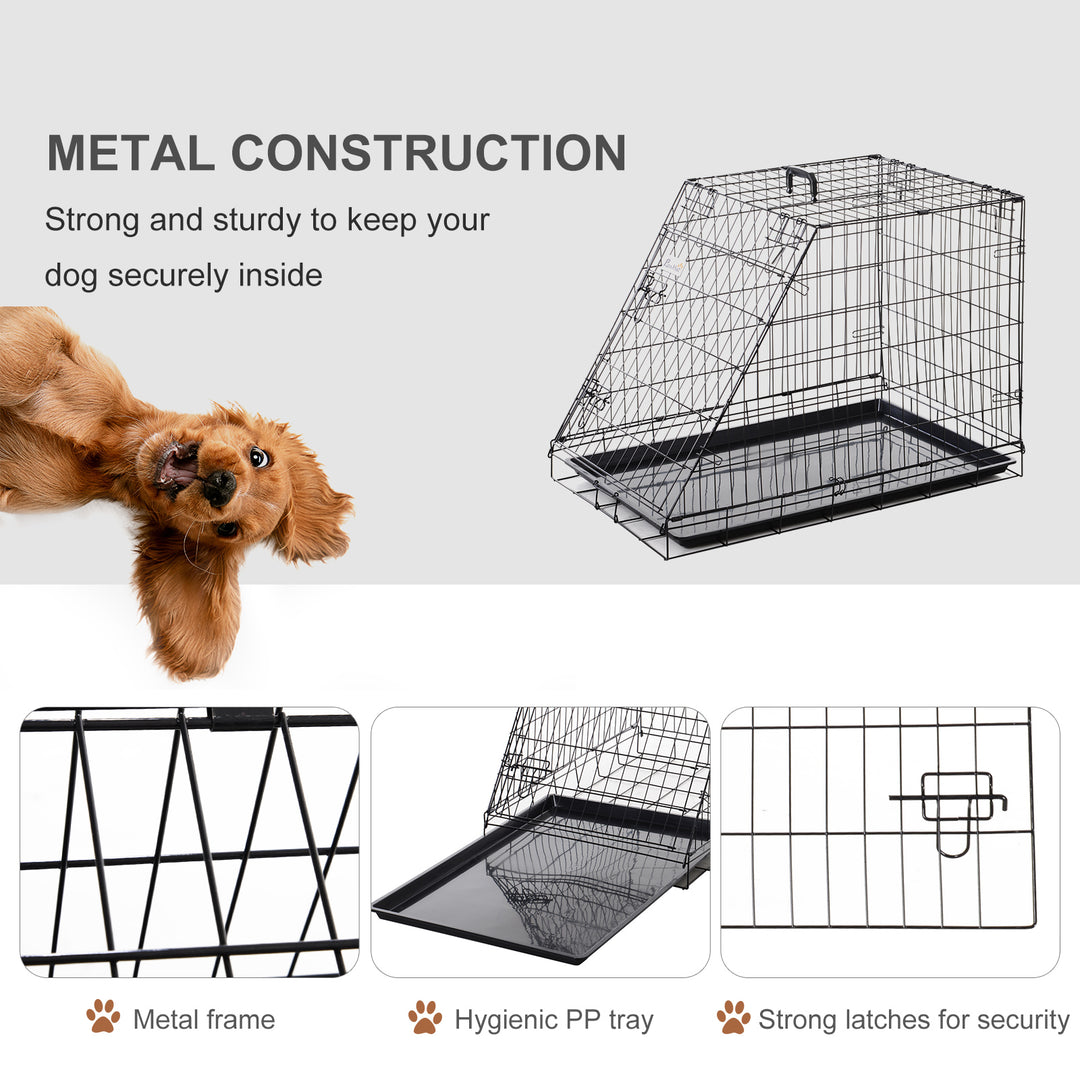 MCL Trapeze Collapsible Dog Pet Travel Box Cage Removable Tray 93 x 58 x 65cm