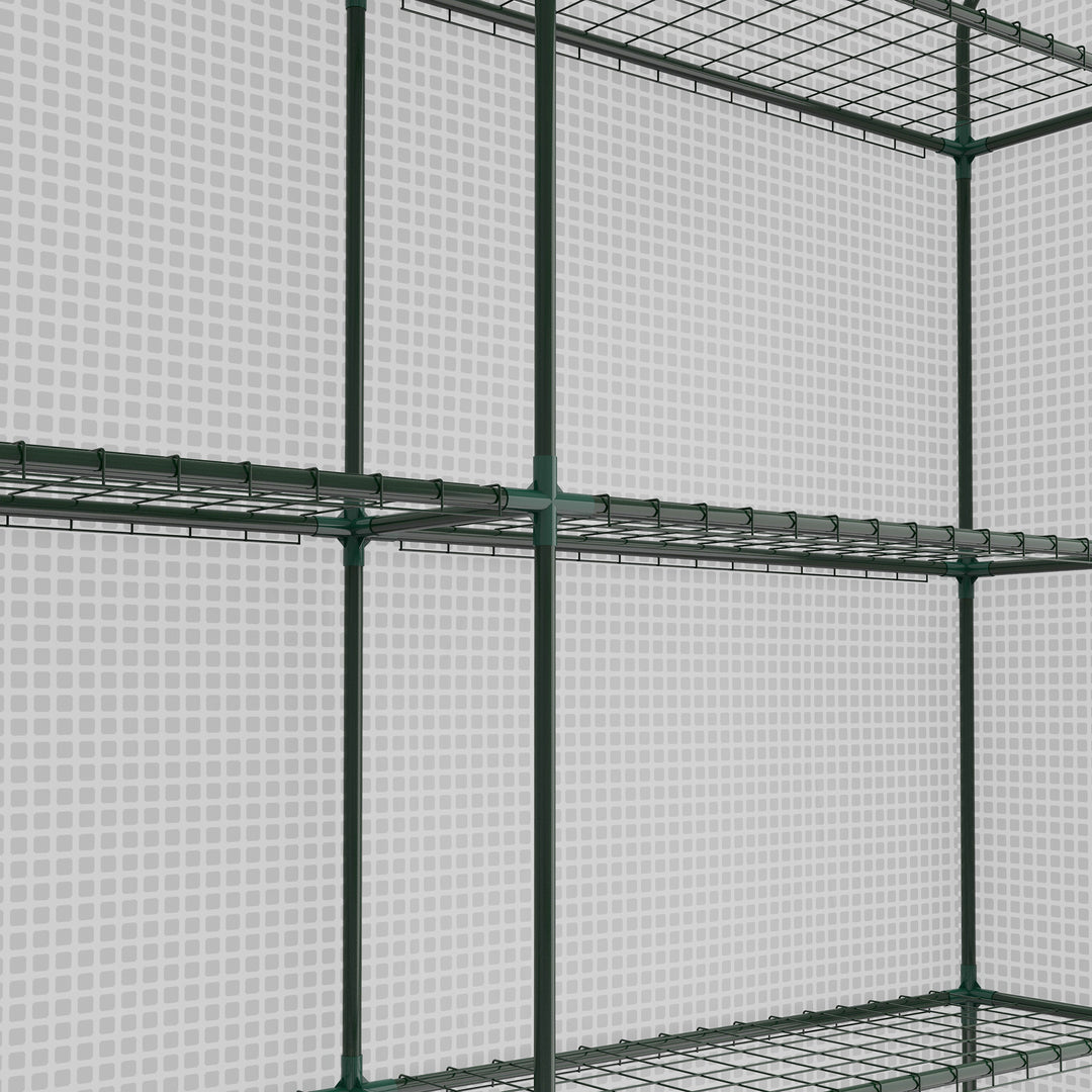 8 x 6ft Walk-In Greenhouse, with Shelves - White