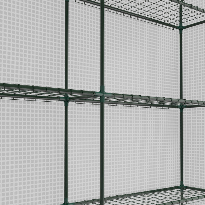 8 x 6ft Walk-In Greenhouse, with Shelves - White
