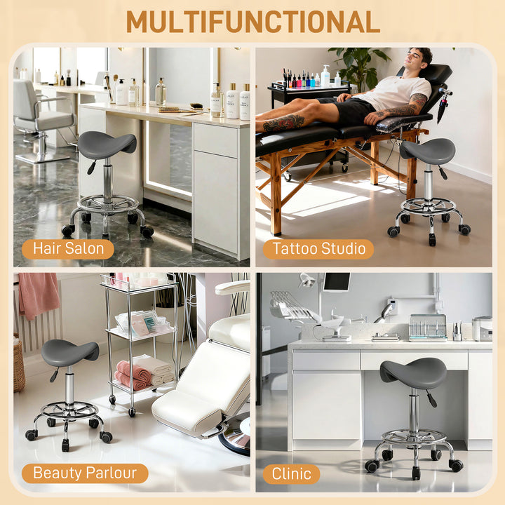 Salon Saddle Stool, Rolling Saddle Chair for Massage, Spa, Clinic, Bea