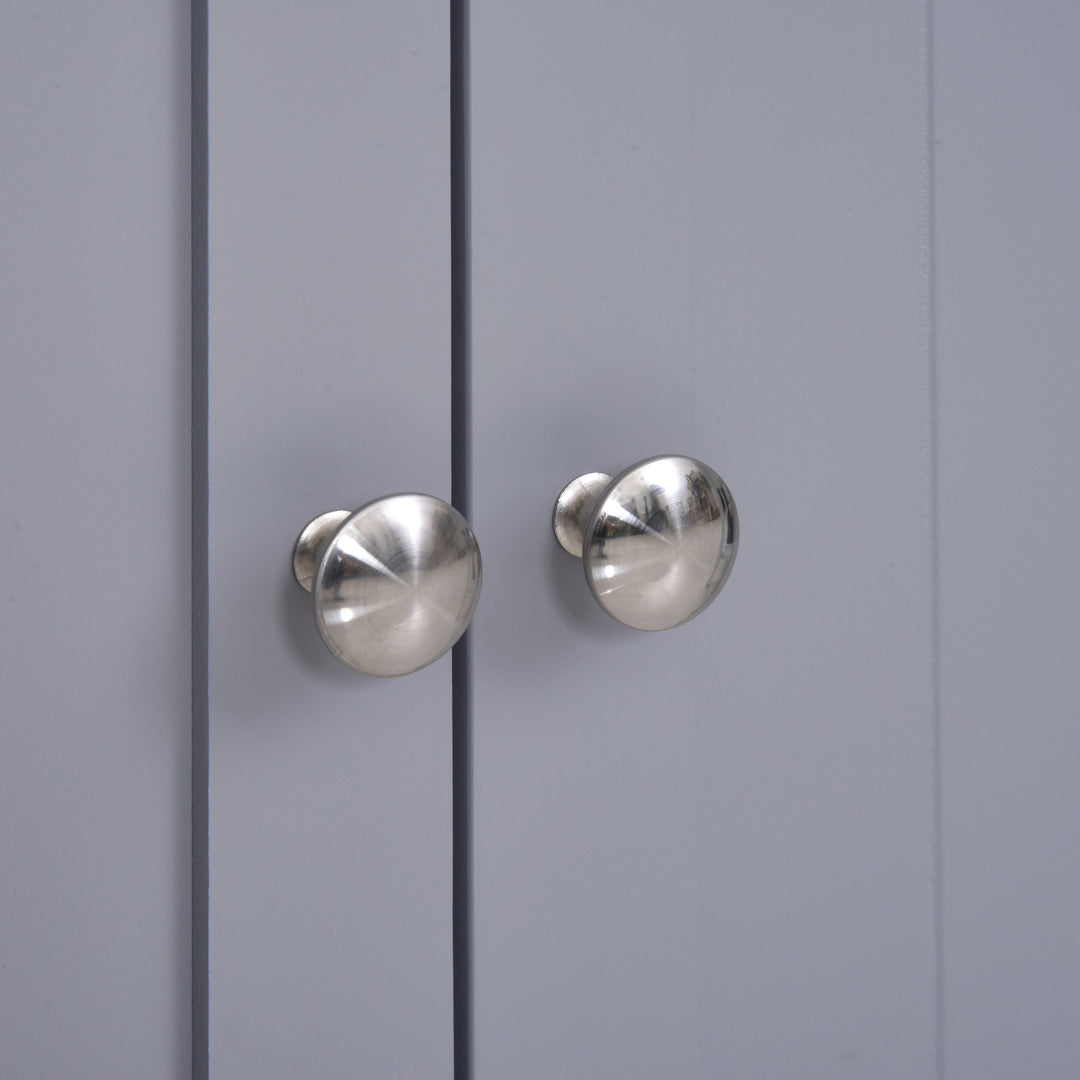 MCL 75x60cm Freestanding Bathroom Storage Cabinet Unit w/ 2 Drawers Cupboard Adjustable Shelf Metal Handles Traditional Style Grey White