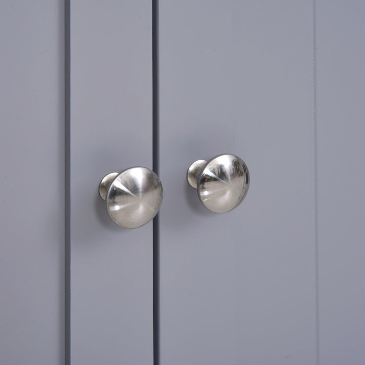 MCL 75x60cm Freestanding Bathroom Storage Cabinet Unit w/ 2 Drawers Cupboard Adjustable Shelf Metal Handles Traditional Style Grey White