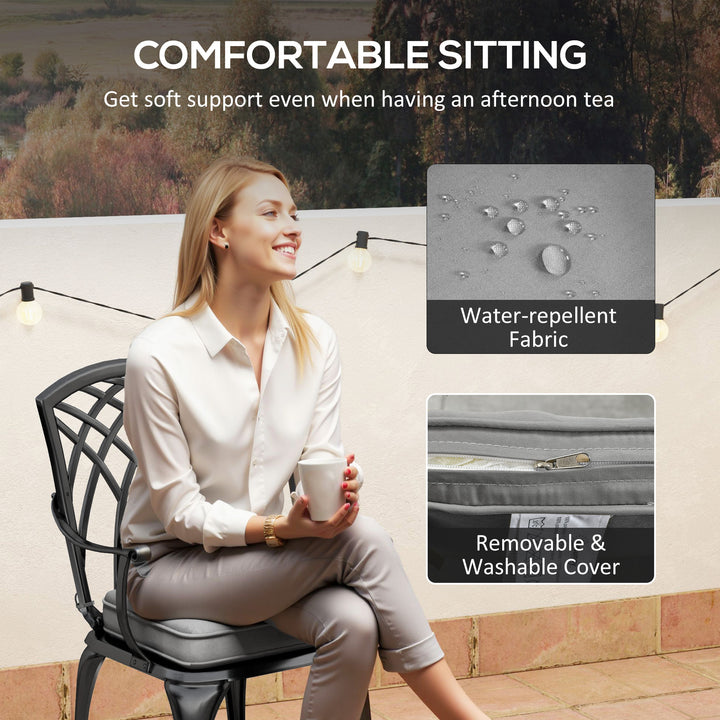 Three-Piece Cast Aluminium Bistro Set - Black