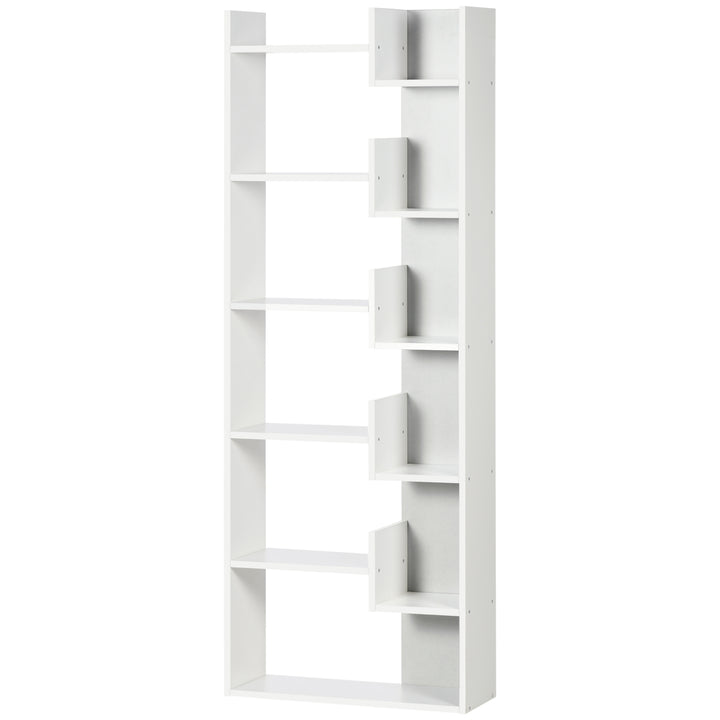 HOMCOM Modern Book Shelf with 11 Open Shelves, 6-Tier Bookcase, Freestanding Shelving Unit for Home Office and Study, White