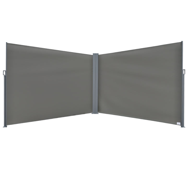 MCL 6 x 2m Retractable Sun Side Awning Screen Fence Patio Garden Wall Balcony Screening Panel Outdoor Blind Privacy Divider – Grey