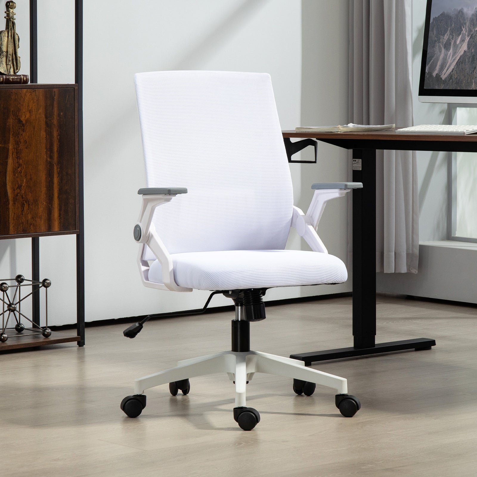 Office Chair, with Lumbar Support - White