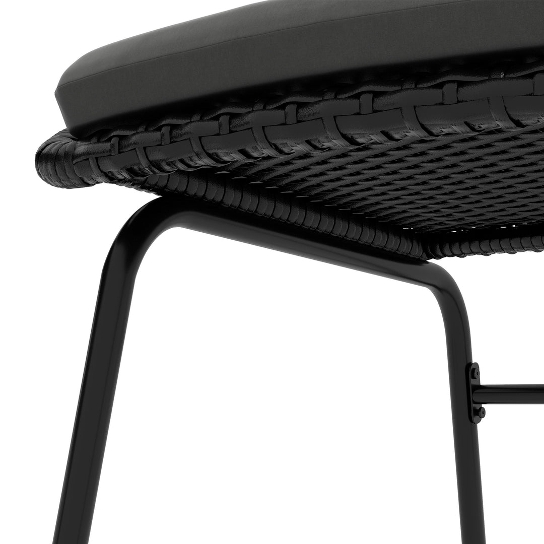 Three-Piece Rattan Bistro Set - Black