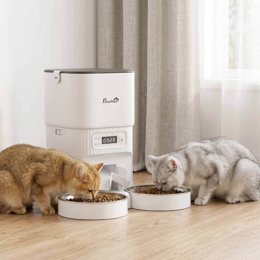 Automatic Cat Feeder Timed Portion Control Pet Food Dispenser with 2 S