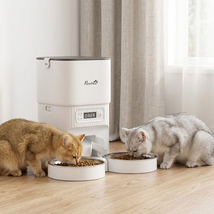 Automatic Cat Feeder Timed Portion Control Pet Food Dispenser with 2 S