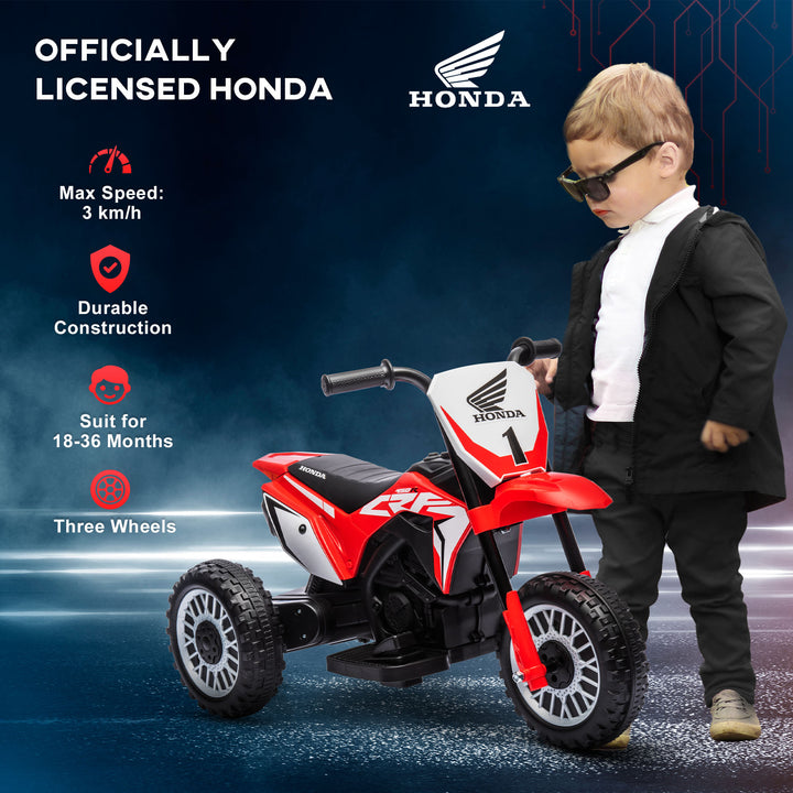 HOMCOM 6V Kids Motorbike, 3 Wheels Kids Electric Bike with Horn, Startup Sound for Ages 18-36 Months - Red | Aosom UK