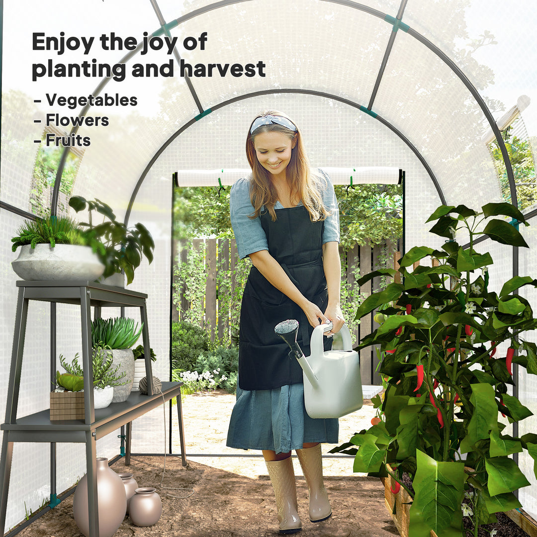 180 x 180cm Walk-In Polytunnel Greenhouse - White
