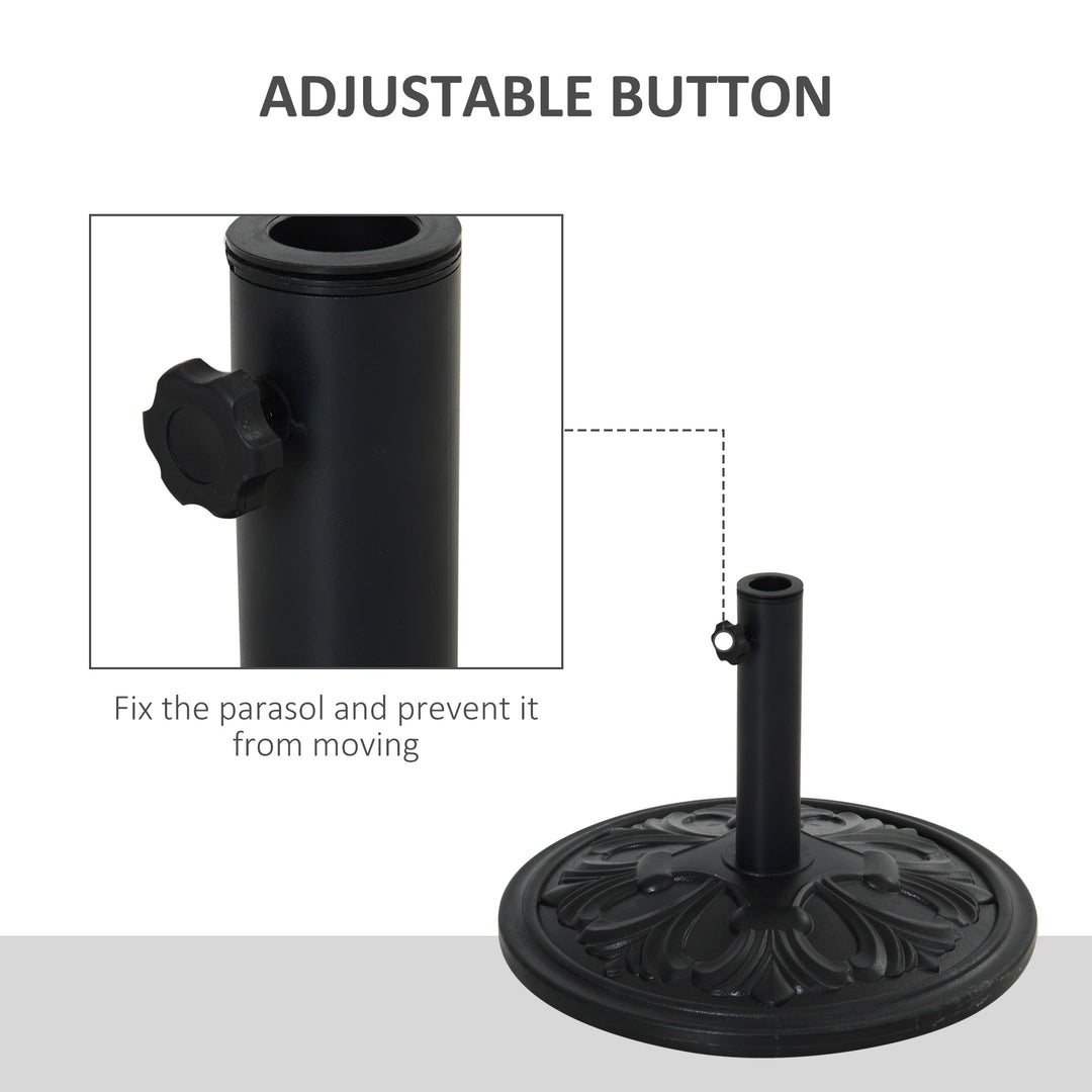 13kg Round Parasol Base Sun Umbrella Weight Stand Holder Patio Outdoor Garden, Black