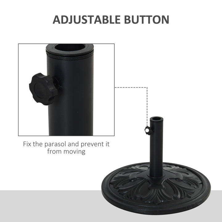 13kg Round Parasol Base Sun Umbrella Weight Stand Holder Patio Outdoor Garden, Black