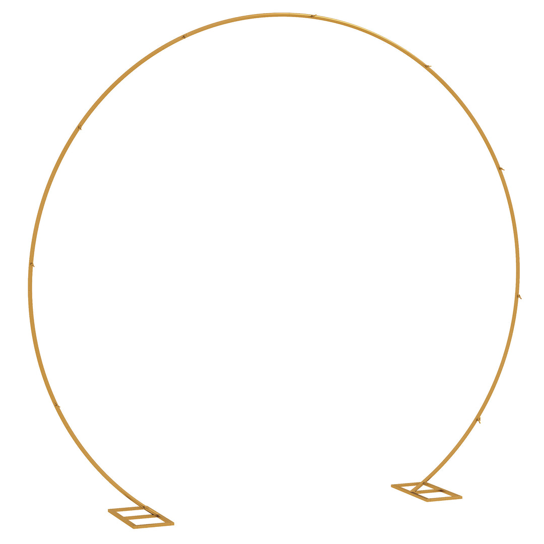 280cm Gold Backdrop Stand, Round Metal Wedding Arch for Birthday Party