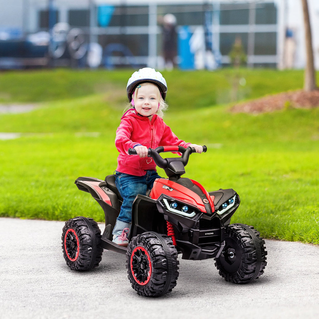 12V Kids Electric Quad Bike with Music and Horn, Ages 3 to 5, Red