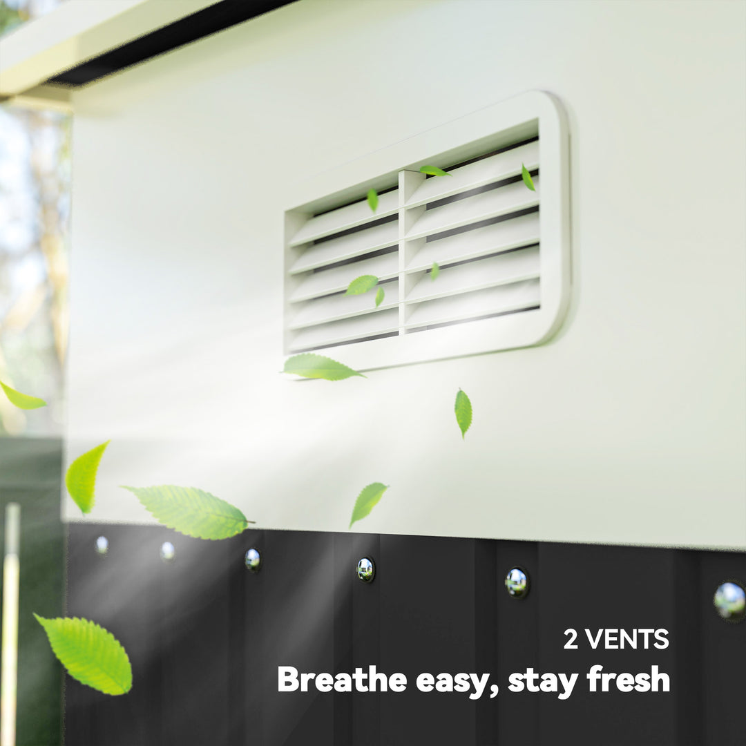 MCL 3.3 x 2.68m Corrugated Metal Shed - Black