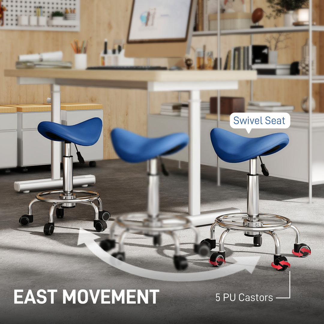 Salon Saddle Stool, Rolling Saddle Chair for Massage, Spa, Clinic, Bea