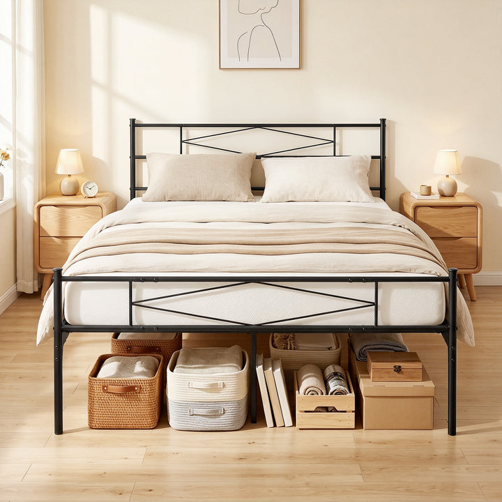 5ft King Bed Frame with Headboard and Footboard, Metal Platform Bed Fr