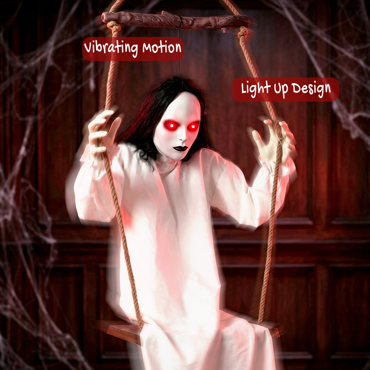 170cm Animated Hanging Swing Ghost Halloween Decoration, Sound Touch A