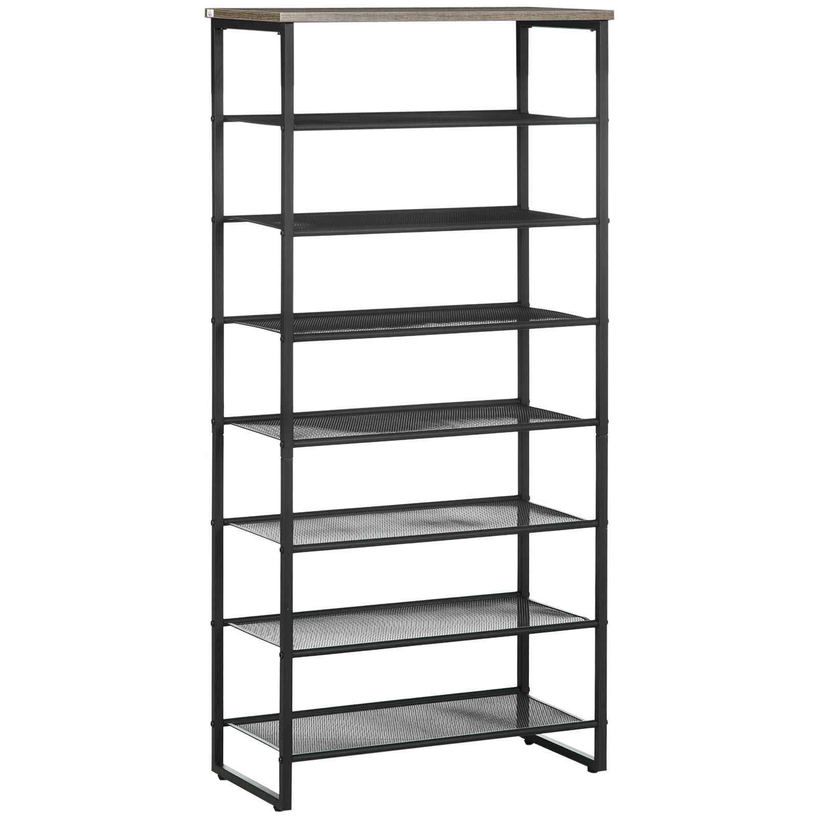 8-Tier Shoe Rack, Shoe Storage Organizer with Mesh Shelves, Free Standing Shoe Shelf Stand for 21-24 Pairs of Shoes for Entryway, Hallway, Closet, Grey