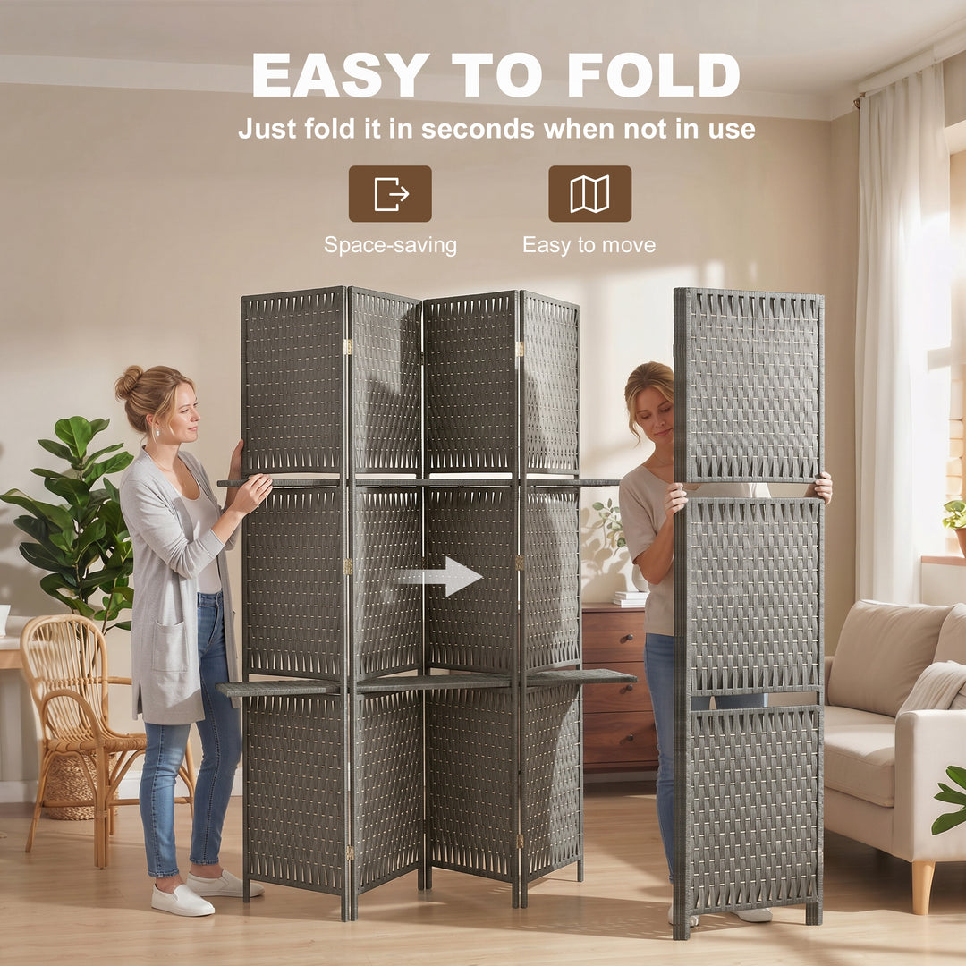 Wave Fibre Freestanding Folding Privacy Screen Panels, Room Divider, G
