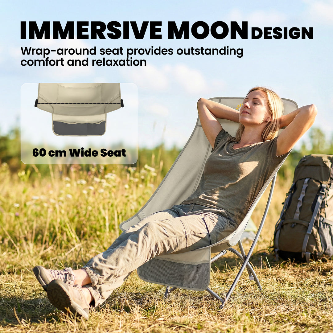 Camping Chair for Adults Heavy Duty Folding Camp Chair with Side Pocke