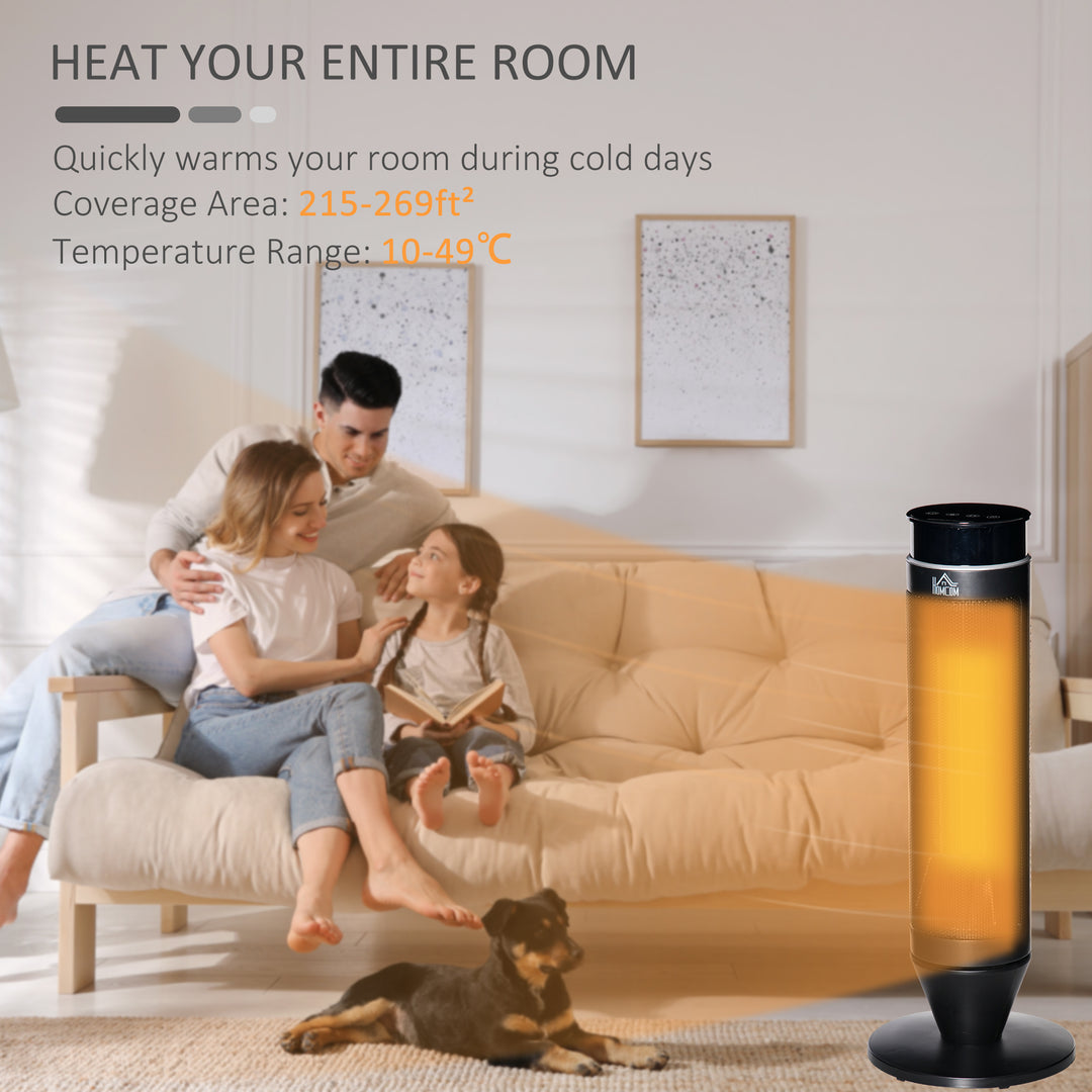 21 Inch Space Heater, 1000W/2000W Ceramic Electric Heater and Fan, Overheating & Tip-Over Protection, 8H Timer, 42° Oscillation, Portable Heater for Home