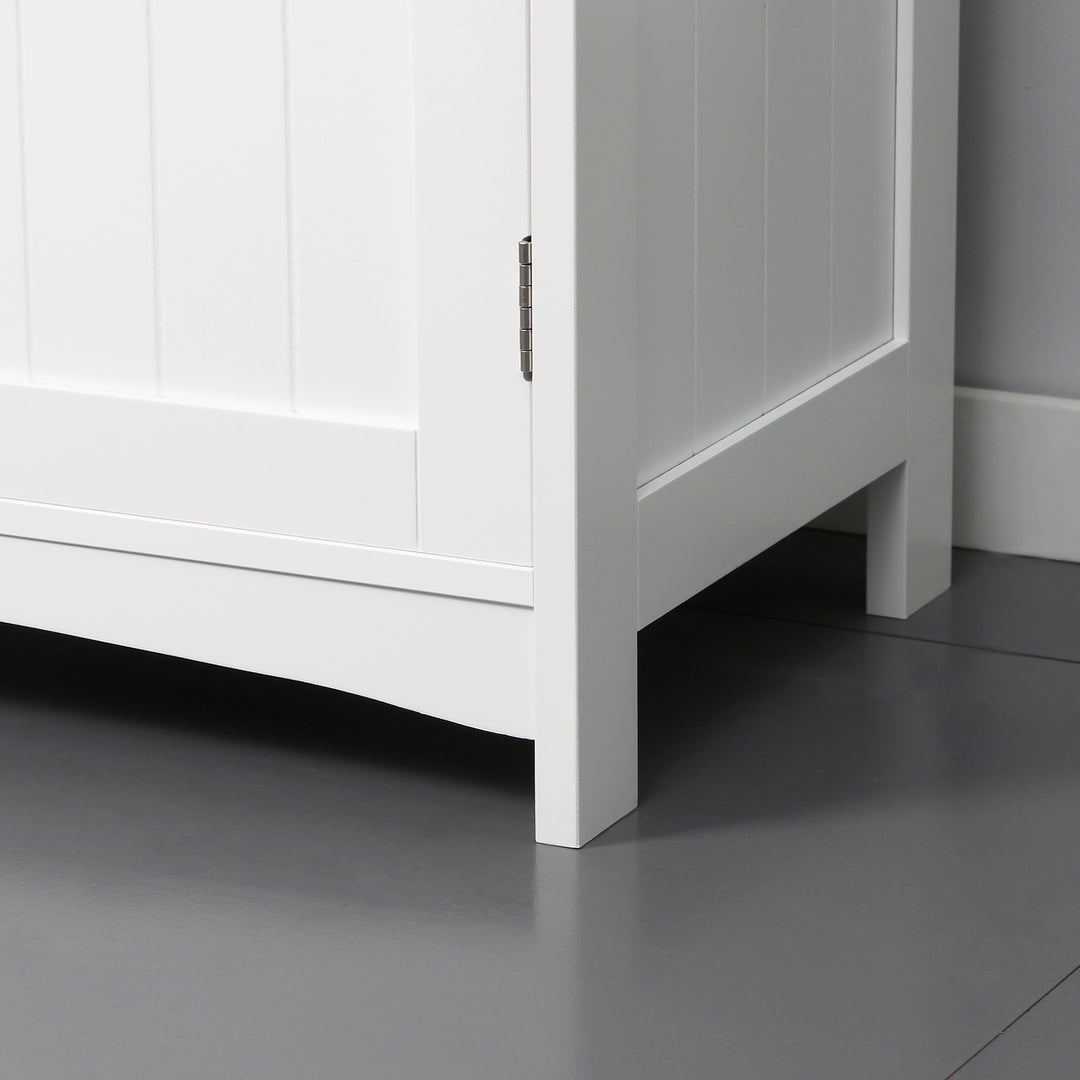 MCL Pedestal Under Sink Cabinet with Double Doors, Modern Bathroom Vanity Unit, Storage Cupboard with Adjustable Shelves, White