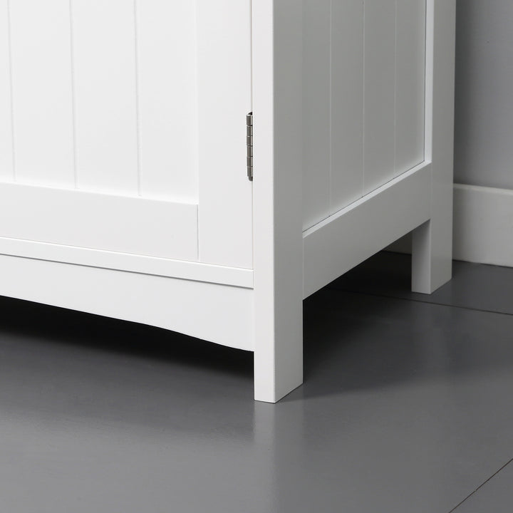 MCL Pedestal Under Sink Cabinet with Double Doors, Modern Bathroom Vanity Unit, Storage Cupboard with Adjustable Shelves, White