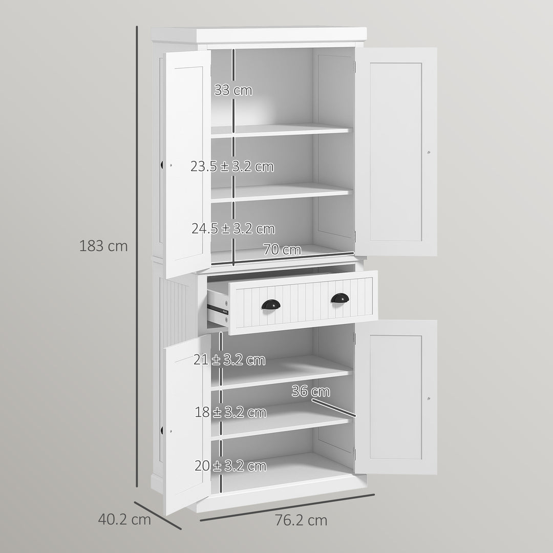 Freestanding Multi-Storage Kitchen Cabinet - White