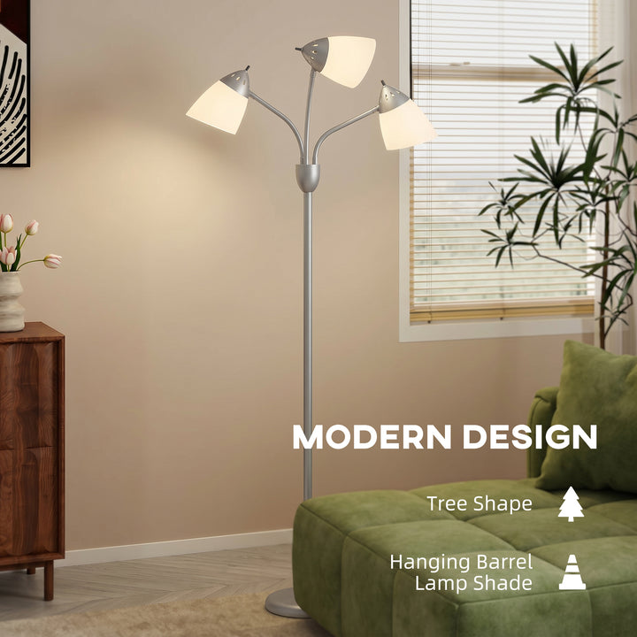 Arc Tree Floor Lamp with 3 Adjustable Rotating Lights and 3000K/4500K/